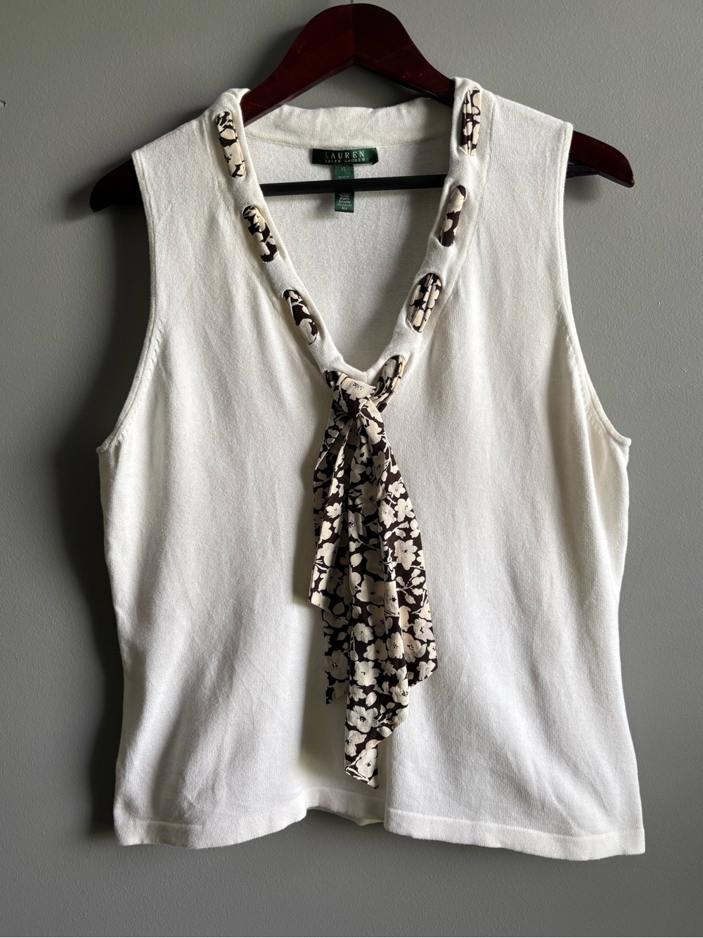 Lauren Ralph Lauren Sleeveless Top With Scarf Detail